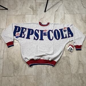 NWT Vintage Pepsi Legends Athletic Sweatshirt Crewneck Mens XL 90s Spellout